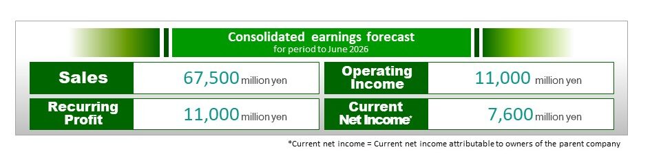 Consolidated earnings forecast